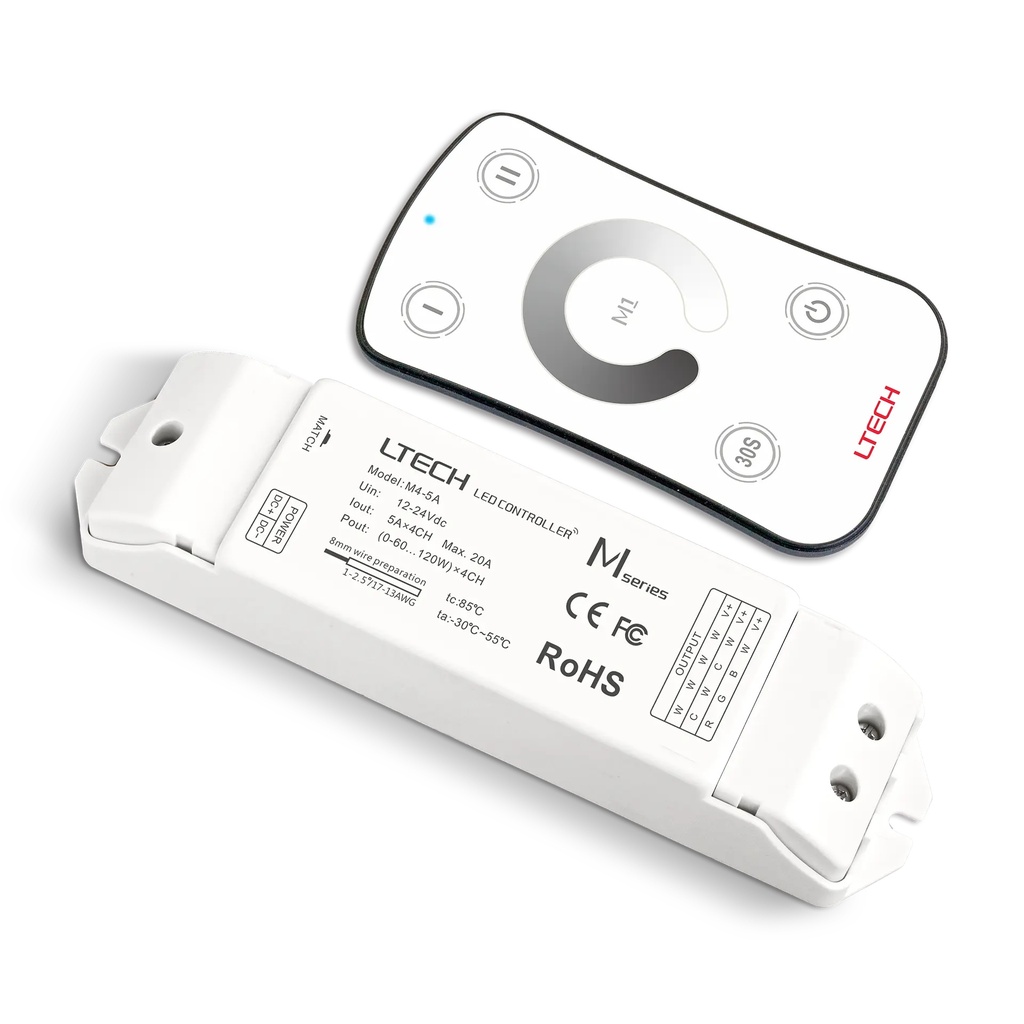 LTECH Mini RF remote + receiver CV 4x5A - M1+M4-5A